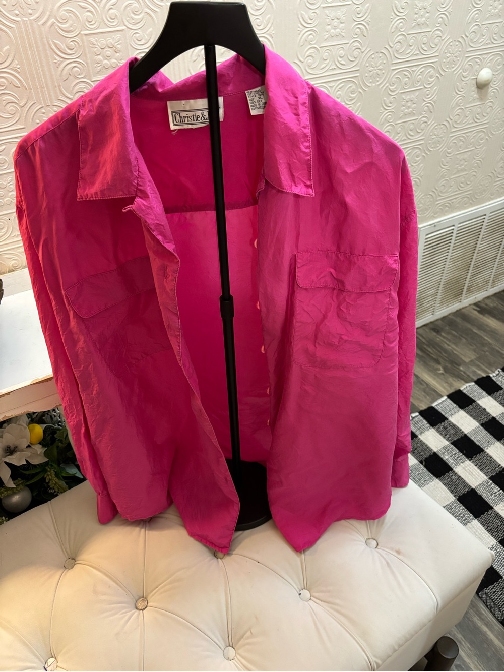 Christie & Jill Bright Hot Pink Button-Up Shirt